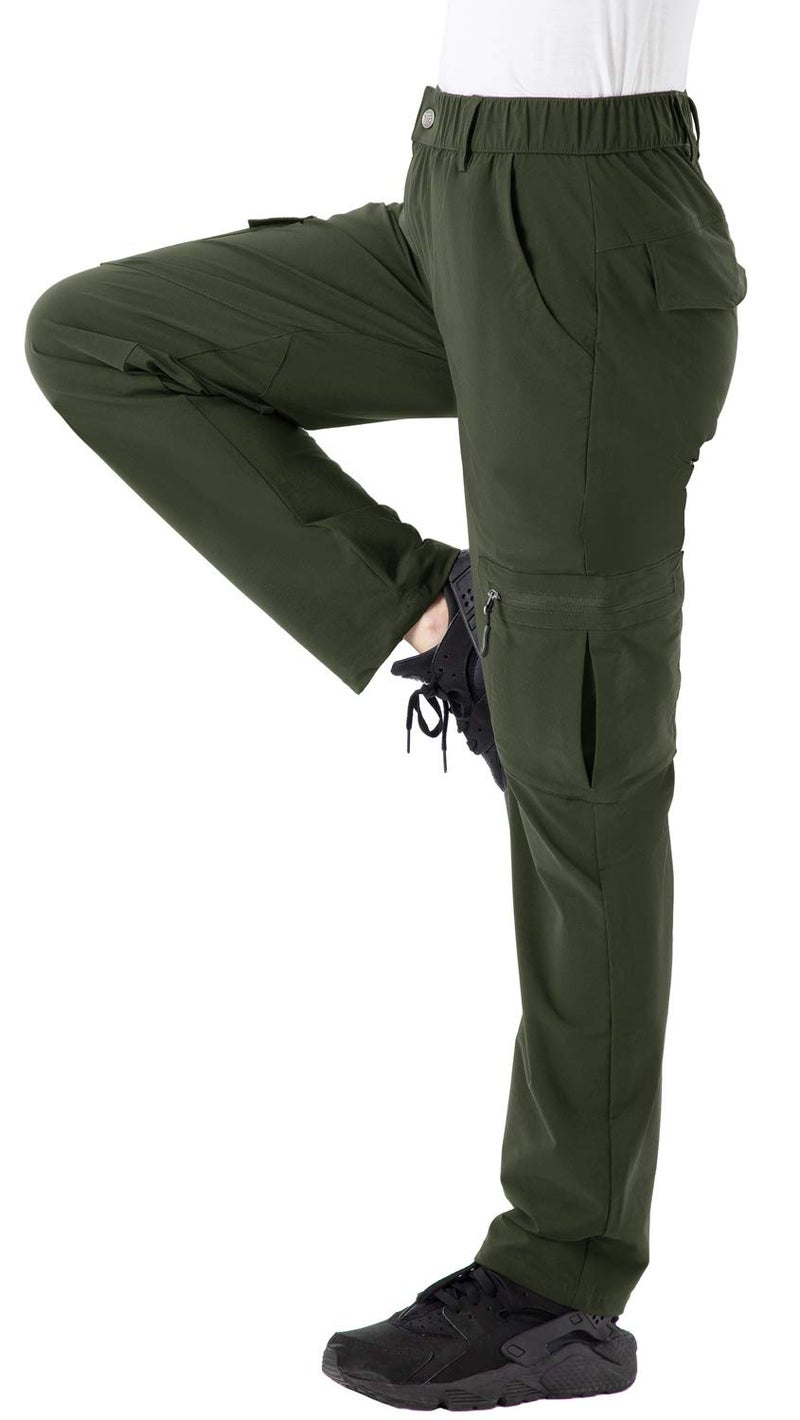Rdruko Women's Outdoor Quick Dry Hiking Pants Lightweight Waterproof Climbing Travel Pants with Zipper Pockets Green Medium - Image 2